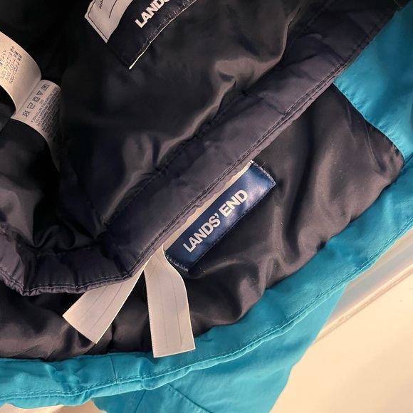 Teal and blue Lands End kids 3-in- 1 winter parka, size 10-12, medium - Picture 12 of 12